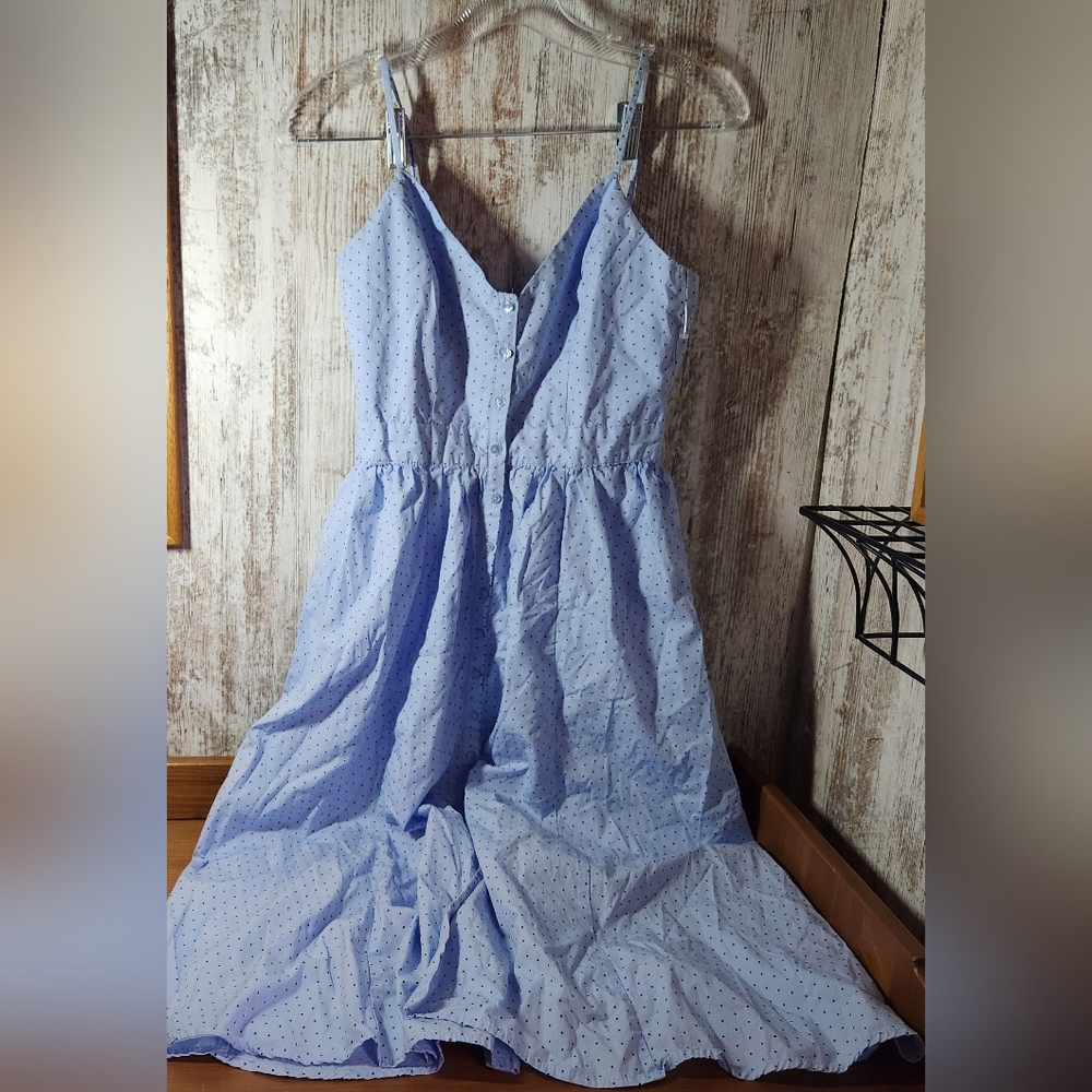 H&M Light Blue Polka Dot Midi Dress